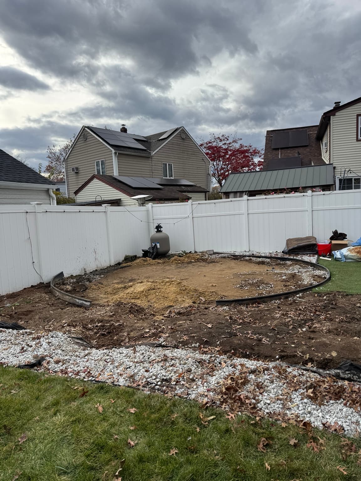 Cleared yard after pool and deck removal