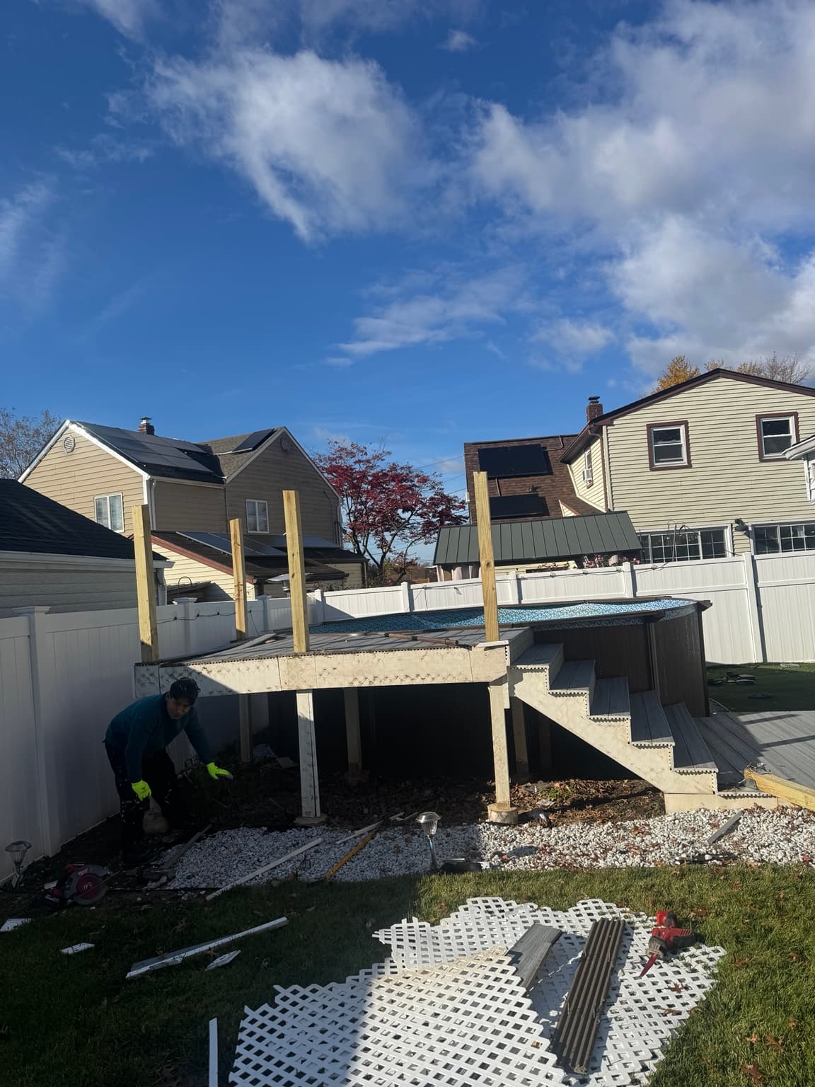 Pool and deck during demolition by Junkfire